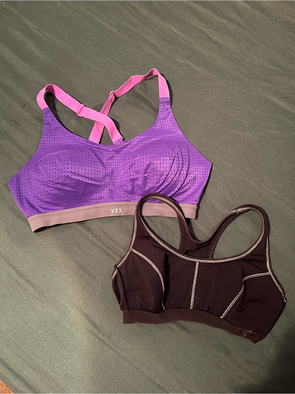 Victoria's Secret Purple & Pink Sports Bra with Black Sports Bra Duo
